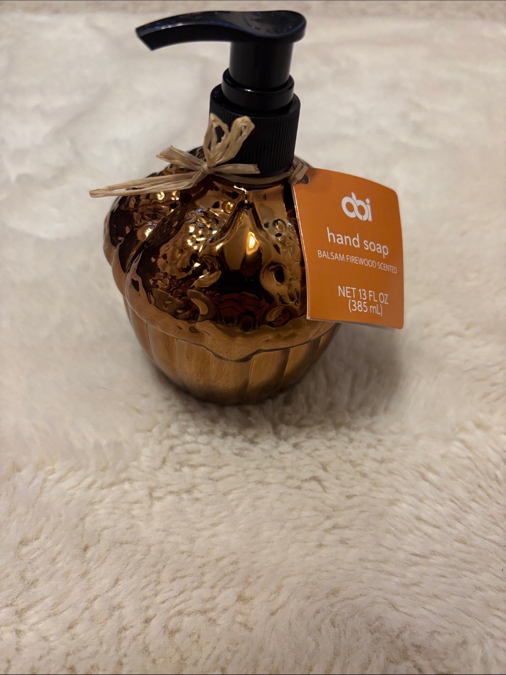 Balsam Firewood Scented Hand Soap - Metallic Copper acorn Bottle